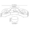 Picture of 370 cm 4-Piece Curved Velvet Sectional Sofa with Ottoman & Pillows – Floor Deep Gray