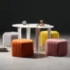 Velvet Wide Hexagonal Pouf Ottoman – Orange