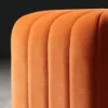 Velvet Wide Hexagonal Pouf Ottoman – Orange