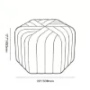 Velvet Wide Hexagonal Pouf Ottoman – Orange