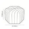 Velvet Wide Hexagonal Pouf Ottoman – Grey