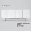 Modern 180 cm Glossy White Wood Sideboard with Cabinets & Adjustable Shelves – Buffet Kitchen Cabinet