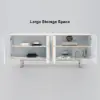 Modern 180 cm Glossy White Wood Sideboard with Cabinets & Adjustable Shelves – Buffet Kitchen Cabinet