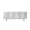 Modern 180 cm Glossy White Wood Sideboard with Cabinets & Adjustable Shelves – Buffet Kitchen Cabinet
