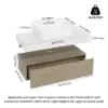 Modena 100 cm Floating Single Bathroom Vanity with Sink, Sintered Stone Top – Natural