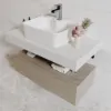 Modena 100 cm Floating Single Bathroom Vanity with Sink, Sintered Stone Top – Natural