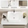 Modena 100 cm Floating Single Bathroom Vanity with Sink, Sintered Stone Top – Natural