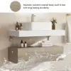 Modena 100 cm Floating Single Bathroom Vanity with Sink, Sintered Stone Top – Natural