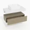 Modena 100 cm Floating Single Bathroom Vanity with Sink, Sintered Stone Top – Natural