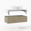 Modena 100 cm Floating Single Bathroom Vanity with Sink, Sintered Stone Top – Natural