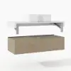 Modena 998 mm Floating Single Bathroom Vanity with Sink, Sintered Stone Top