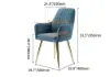 Modern Dining Chair Blue Velvet Upholstered Dining Chairs With Arms 2 Pieces