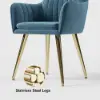Modern Dining Chair Blue Velvet Upholstered Dining Chairs With Arms 2 Pieces