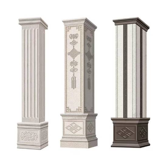 Picture of Stone Look Roman Column Tiles for Villa Facades, Gates and Boundary Walls, Marble Look Pillar Tiles