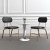 Modern Black Faux Leather Upholstered Dining Chair, 2 Pieces