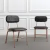 Modern Black Faux Leather Upholstered Dining Chair, 2 Pieces