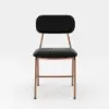 Modern Black Faux Leather Upholstered Dining Chair, 2 Pieces
