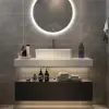 Modena 100 cm Floating Single Bathroom Vanity with Sink, Sintered Stone Top – Black