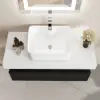 Modena 100 cm Floating Single Bathroom Vanity with Sink, Sintered Stone Top – Black