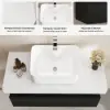 Modena 100 cm Floating Single Bathroom Vanity with Sink, Sintered Stone Top – Black