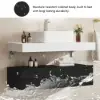 Modena 100 cm Floating Single Bathroom Vanity with Sink, Sintered Stone Top – Black