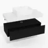 Modena 100 cm Floating Single Bathroom Vanity with Sink, Sintered Stone Top – Black