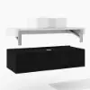 Modena 100 cm Floating Single Bathroom Vanity with Sink, Sintered Stone Top – Black