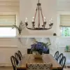 Candlely Rustic Iron Flaxen Hemp Rope & Metal 8-Light Round Candelabra Chandelier Rust