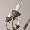 Candlely Rustic Iron Flaxen Hemp Rope & Metal 8-Light Round Candelabra Chandelier Rust