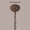 Candlely Rustic Iron Flaxen Hemp Rope & Metal 8-Light Round Candelabra Chandelier Rust