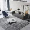 2200mm Grey 3-Seat Cotton & Linen Upholstered Sofa with Pillows Gold Legs