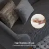 2200mm Grey 3-Seat Cotton & Linen Upholstered Sofa with Pillows Gold Legs