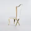 White Upholstered Dining Chairs (Set of 2) Stainless Steel Side Chair with Gold Legs