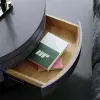 Modern 80 cm Round Swivel Wood Coffee Table with Storage