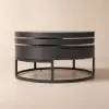 Modern 80 cm Round Swivel Wood Coffee Table with Storage