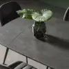 1800mm Modern Expandable Grey Sintered Stone Dining Table with Leaf X-Base 4-6 Person