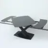 1800mm Modern Expandable Grey Sintered Stone Dining Table with Leaf X-Base 4-6 Person