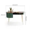 Mid-Century Modern Curved Office Desk Computer Desk with Shelf & Storage