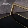 Rolling 3-Tier on Wheel Bar Cart with Handle in Black & Brushed Gold Style A