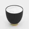 Modern 46 cm Round Gray Sintered Stone Leather Drum Coffee Table
