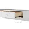 1000mm Modern White Floating Desk with Drawers Wall Mounted Desk in Pine Wood Frame