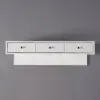 1000mm Modern White Floating Desk with Drawers Wall Mounted Desk in Pine Wood Frame