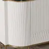 White Luxury 2-Door Sideboard Buffet Sintered Stone Top Modern Sideboard Cabinet in Gold