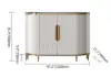 White Luxury 2-Door Sideboard Buffet Sintered Stone Top Modern Sideboard Cabinet in Gold