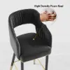 Modern Gray Velvet Upholstered Bar Stool with Low Back & Footrest