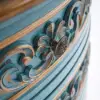 Antique Triangle Wood Accent Corner Cabinet with 2 Doors & 2 Drawers in Blue