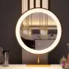 Modern Extendable Make-up Vanity with 5 Drawers, Stool & LED Mirror