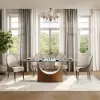 Halven 63" Modern Sintered Stone Dining Table with Stainless Base Seats 4-6 People