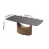 Halven 63" Modern Sintered Stone Dining Table with Stainless Base Seats 4-6 People
