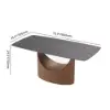 Halven 71" Modern Sintered Stone Dining Table with Stainless Base Seats 6-8 People
